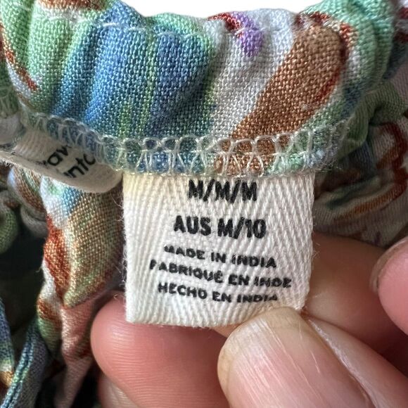 Roxy  Shallow Love Crop Top Blouse Womens Sz. Medium Tropical Resortwear Beach - Picture 3 of 12